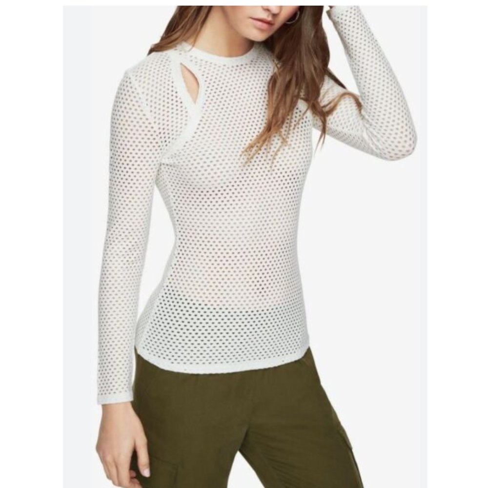 ✨BCBG MAXAZRIA‎ "Mercy" Long Sleeve Eyelet Cutout Top  Small✨